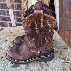 Justin Cowboy Boots. Boy size 9.5 (toddler)